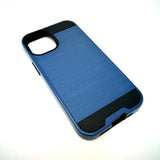 Apple iPhone 12 Mini - Shockproof Slim Dual Layer Brush Metal Case Cover [Pro-Mobile]