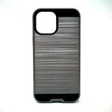 Apple iPhone 12 Pro Max - Shockproof Slim Dual Layer Brush Metal Case Cover [Pro-Mobile]