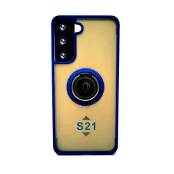 Samsung Galaxy S21 - Frosted Bumper Magnet Enabled Case with Ring Kickstand