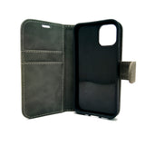Apple iPhone 12 Mini - TanStar Soft Touch Magnet REMOVABLE Wallet Card Holder Flip Stand Case [Pro-Mobile]