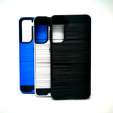 Samsung Galaxy S21 - Shockproof Slim Dual Layer Brush Metal Case Cover [Pro-Mobile]