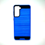 Samsung Galaxy S21 - Shockproof Slim Dual Layer Brush Metal Case Cover [Pro-Mobile]