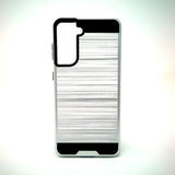 Samsung Galaxy S21 - Shockproof Slim Dual Layer Brush Metal Case Cover [Pro-Mobile]