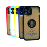 Apple iPhone 12 Pro Max - Frosted Bumper Magnet Enabled Case with Ring Kickstand