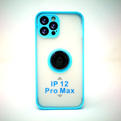 Apple iPhone 12 Pro Max - Frosted Bumper Magnet Enabled Case with Ring Kickstand