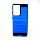Samsung Galaxy S21 Ultra - Shockproof Slim Dual Layer Brush Metal Case Cover [Pro-Mobile]