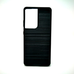 Samsung Galaxy S21 Ultra - Shockproof Slim Dual Layer Brush Metal Case Cover [Pro-Mobile]