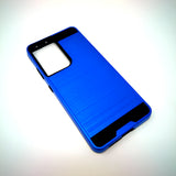 Samsung Galaxy S21 Ultra - Shockproof Slim Dual Layer Brush Metal Case Cover [Pro-Mobile]