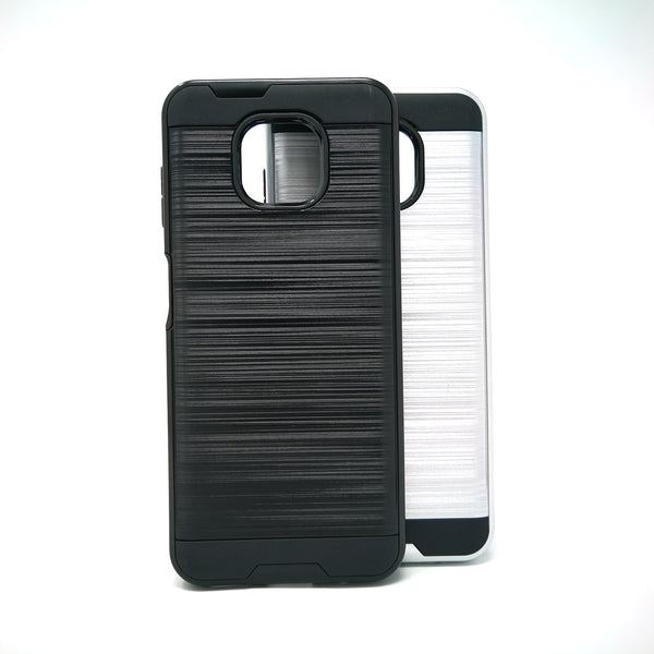 Motorola Moto G Power 2021 - Shockproof Slim Dual Layer Brush Metal Case Cover [Pro-Mobile]