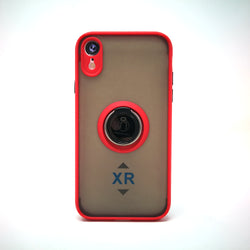 Apple iPhone XR - Frosted Bumper Magnet Enabled Case with Ring Kickstand