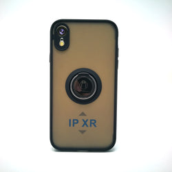 Apple iPhone XR - Frosted Bumper Magnet Enabled Case with Ring Kickstand