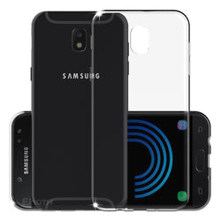 Samsung Galaxy J7 Pro - Clear Transparent Silicone Phone Case With Dust Plug [Pro-Mobile]