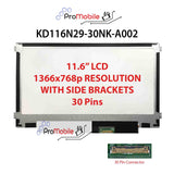 For KD116N29-30NK-A002 11.6" WideScreen New Laptop LCD Screen Replacement Repair Display [Pro-Mobile]