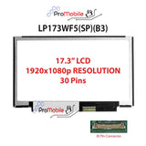 For LP173WF5(SP)(B3) 17.3" WideScreen New Laptop LCD Screen Replacement Repair Display [Pro-Mobile]