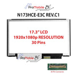 For N173HCE-E3C REV.C1 17.3" WideScreen New Laptop LCD Screen Replacement Repair Display [Pro-Mobile]