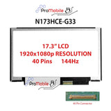 For N173HCE-G33 17.3" WideScreen New Laptop LCD Screen Replacement Repair Display [Pro-Mobile]