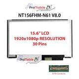 For NT156FHM-N61 V8.0 15.6" WideScreen New Laptop LCD Screen Replacement Repair Display [Pro-Mobile]