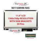 For NV116WHM-N45 11.6" WideScreen New Laptop LCD Screen Replacement Repair Display [Pro-Mobile]
