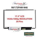 For NV173FHM-N46 17.3" WideScreen New Laptop LCD Screen Replacement Repair Display [Pro-Mobile]