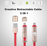 2-In-1 Micro USB / Lightning Retractable Data Cable