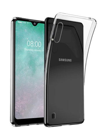 Samsung Galaxy A01 - Clear Transparent Silicone Phone Case With Dust Plug [Pro-Mobile]