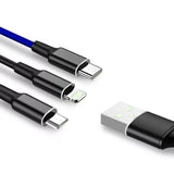 WUW 3-In-1 Braided Fast Charging and Data Cables WUW-X101