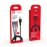 WUW 3-In-1 Fast Charging and Data Cables WUW-X117